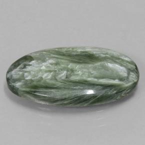 Séraphinite vert naturelle coupe ovale, 5,50 ct, opaque