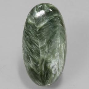 Séraphinite vert naturelle coupe ovale, 8,81 ct, opaque