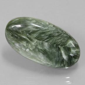 Séraphinite vert naturelle coupe ovale, 8,81 ct, opaque