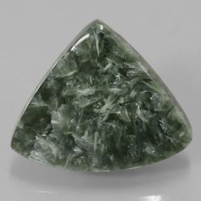 Séraphinite vert moyen naturelle trillion, 9,77 ct, opaque