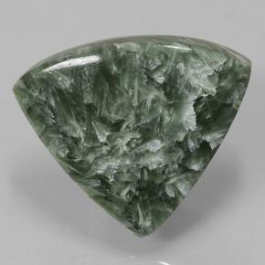 Séraphinite vert moyen naturelle trillion, 9,77 ct, opaque