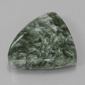 Séraphinite vert moyen naturelle trillion, 9,77 ct, opaque