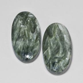 Achetez naturel 16,84ct vert séraphinite gems, coupe ovale, en provenance russie chez gemselect. en stock, livraison internationale!