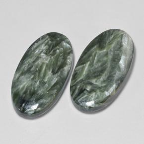 Achetez naturel 16,84ct vert séraphinite gems, coupe ovale, en provenance russie chez gemselect. en stock, livraison internationale!