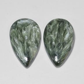 Achetez naturel 13,19ct vert séraphinite gems, en forme de poire, en provenance russie chez gemselect. en stock, livraison internationale!