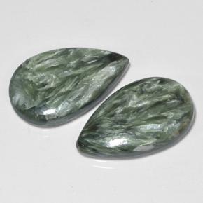 Achetez naturel 13,19ct vert séraphinite gems, en forme de poire, en provenance russie chez gemselect. en stock, livraison internationale!