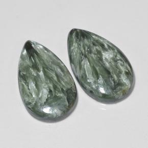 Achetez naturel 13,19ct vert séraphinite gems, en forme de poire, en provenance russie chez gemselect. en stock, livraison internationale!
