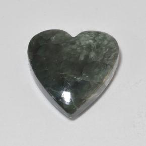 Séraphinite Vert terreux naturelle Forme de coeur, 8.94 ct, Opaque