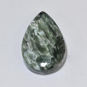 Séraphinite Vert naturelle En forme de poire, 8.73 ct, Opaque