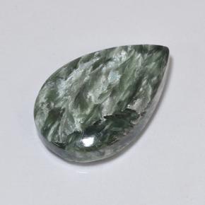 Séraphinite Vert naturelle En forme de poire, 8.73 ct, Opaque