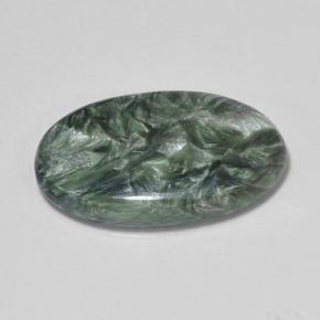 Séraphinite vert naturelle coupe ovale, 7,09 ct, opaque