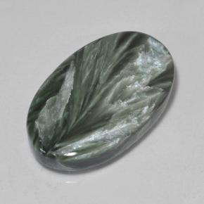 Séraphinite Vert naturelle Coupe ovale, 7.51 ct, Opaque