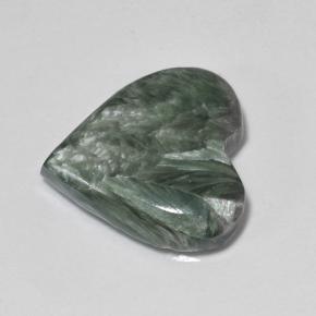 Séraphinite vert naturelle forme de coeur, 6,77 ct, opaque