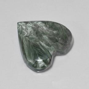 Séraphinite vert naturelle forme de coeur, 6,77 ct, opaque