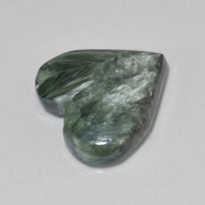 Séraphinite vert naturelle forme de coeur, 6,77 ct, opaque