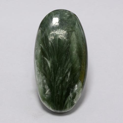 Séraphinite Vert naturelle Coupe ovale, 7.39 ct, Opaque