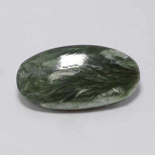 Séraphinite Vert naturelle Coupe ovale, 7.39 ct, Opaque