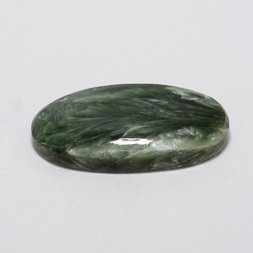 Séraphinite Vert naturelle Coupe ovale, 7.39 ct, Opaque