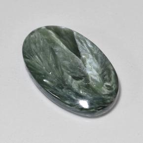 Séraphinite Vert naturelle Coupe ovale, 8.42 ct, Opaque