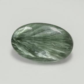 Séraphinite Vert naturelle Coupe ovale, 7.29 ct, Opaque