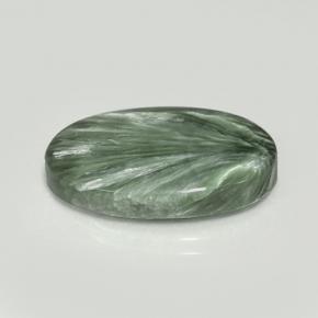 Séraphinite Vert naturelle Coupe ovale, 7.29 ct, Opaque