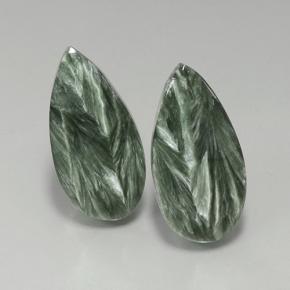 Achetez naturel 19,56ct vert séraphinite gems, en forme de poire, en provenance russie chez gemselect. en stock, livraison internationale!