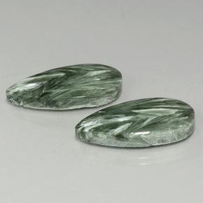 Achetez naturel 19,56ct vert séraphinite gems, en forme de poire, en provenance russie chez gemselect. en stock, livraison internationale!