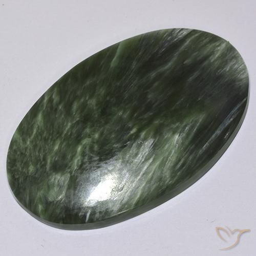 36.14ct Naturel Vert Séraphinite, ovale, Opaque