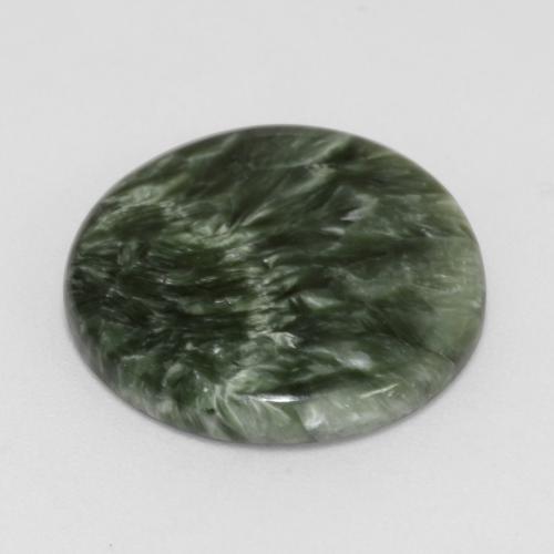 Séraphinite vert naturelle coupe roude, 11,23 ct, opaque