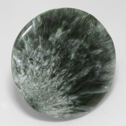 Séraphinite vert naturelle coupe roude, 20,78 ct, opaque