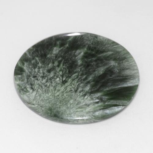 Séraphinite vert naturelle coupe roude, 20,78 ct, opaque