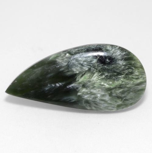 Séraphinite vert naturelle forme fantaisie, 10,98 ct, opaque