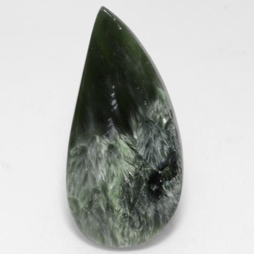 Séraphinite vert naturelle forme fantaisie, 10,98 ct, opaque