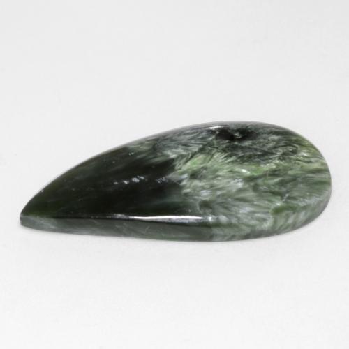 Séraphinite vert naturelle forme fantaisie, 10,98 ct, opaque
