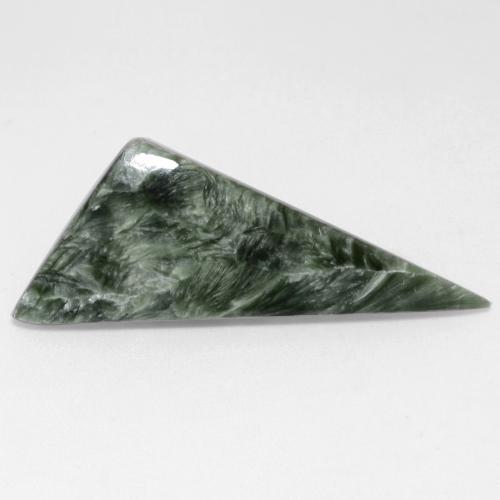 Séraphinite vert naturelle trillion, 6,28 ct, opaque