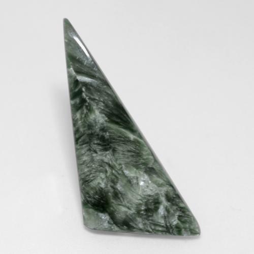 Séraphinite vert naturelle trillion, 6,28 ct, opaque