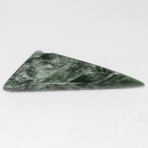 Séraphinite vert naturelle trillion, 6,28 ct, opaque