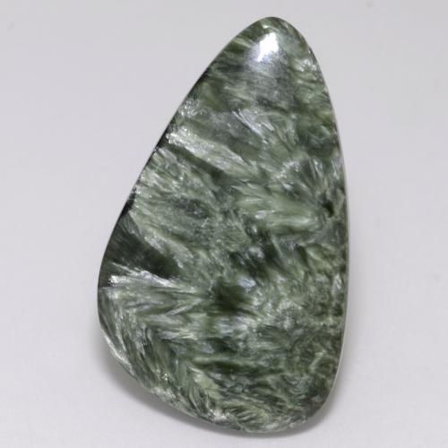 Séraphinite vert naturelle forme fantaisie, 17,23 ct, opaque
