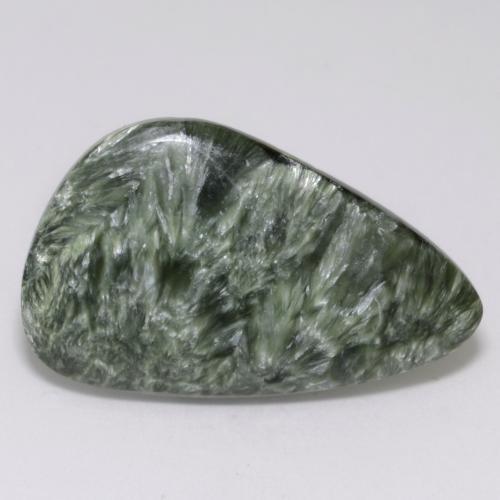Séraphinite vert naturelle forme fantaisie, 17,23 ct, opaque