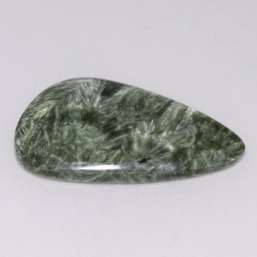 Séraphinite vert naturelle forme fantaisie, 17,23 ct, opaque