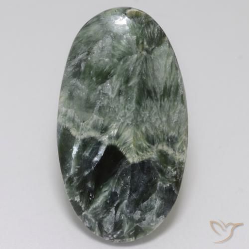 16.06ct Naturel Vert moyen Séraphinite, ovale, Opaque
