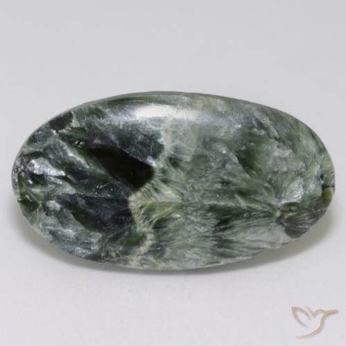 Séraphinite Vert moyen naturelle ovale, 16.06 ct, Opaque