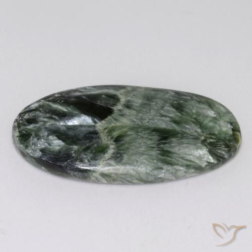 Séraphinite Vert moyen naturelle ovale, 16.06 ct, Opaque