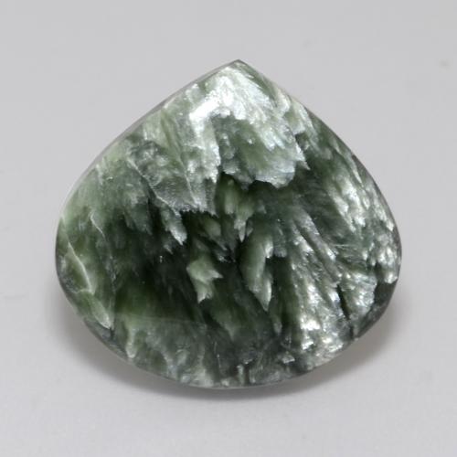 Séraphinite Vert moyen naturelle En forme de poire, 9.94 ct, Opaque