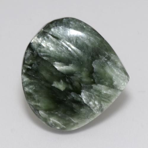 Séraphinite Vert moyen naturelle En forme de poire, 9.94 ct, Opaque
