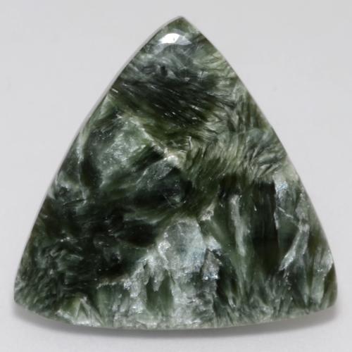 Séraphinite vert naturelle trillion, 12,51 ct, opaque