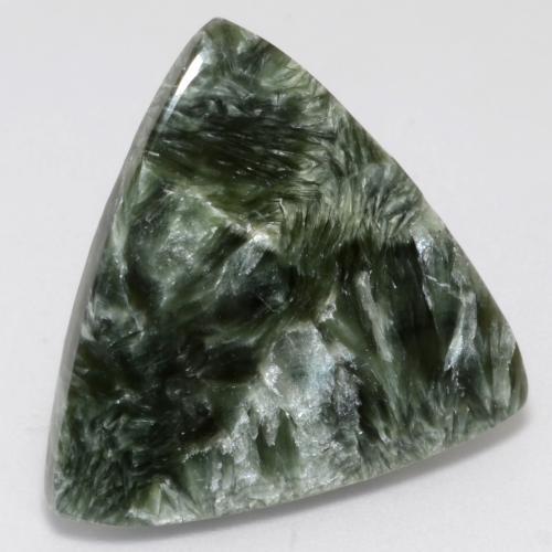 Séraphinite vert naturelle trillion, 12,51 ct, opaque