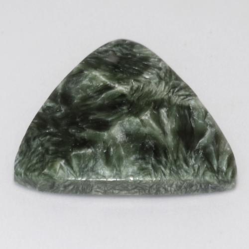 Séraphinite vert naturelle trillion, 12,51 ct, opaque