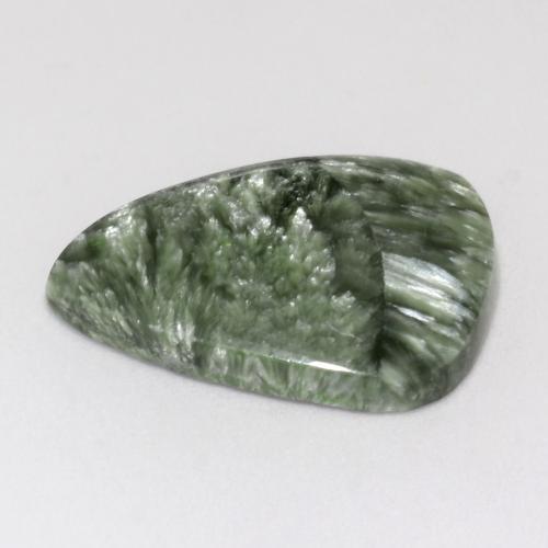 Séraphinite vert naturelle forme fantaisie, 8,66 ct, opaque
