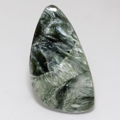 Séraphinite Vert multicolore naturelle Forme fantaisie, 13.83 ct, Opaque